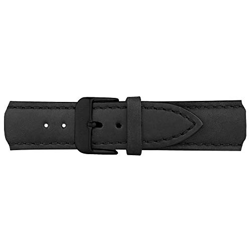 Preisvergleich Produktbild PAUL HEWITT Uhrenarmband Leder Schwarz 20 mm, Schließe in Schwarz