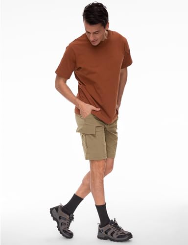 Wespornow Herren Zip-Off-Wanderhose-Abnehmbar-Trekkinghose, Atmungsaktiv Outdoorhose Arbeit Hosen Schnell Trockend Sommer Funktionshose mit 5 Taschen (Khaki, L)
