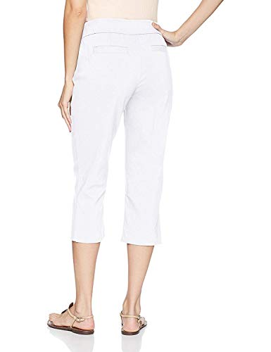 Image of Briggs New York Women's Pull on Stretch Capri Pants High Waist Crop Straight Leg with Pockets 21 inch Inseam