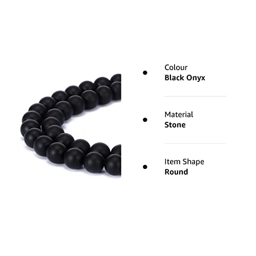 Beautiful Natural Agate Beads Round Loose Beads for Jewellery Making Black Onyx, 8mm, 8 mm - Image 2