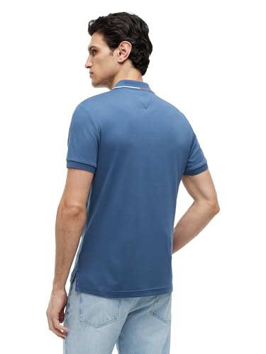 Image of Tommy Hilfiger Men's Short Sleeve Casual Polo Shirts in Slim Fit with Liquid Cotton and Cuff Designs