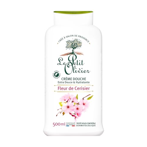 Le Petit Olivier - Extra soft shower cream - cherry blossom - made in France - 500 ml bottle