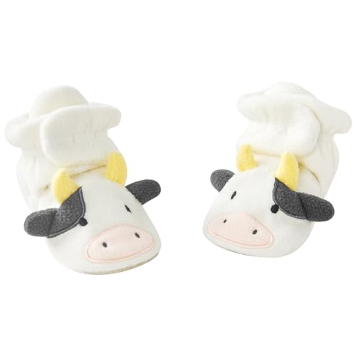 Pureborn Baby Boys Girls Shoes Fleece Cozy Fall Winter Booties Warm Slippers Bedroom Boots Cow 0-3 Months cover