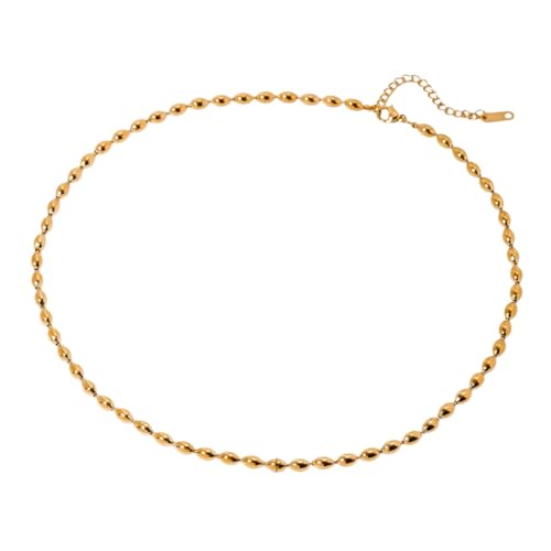 Collier de perles de riz doré cadeau créatif bijoux femme