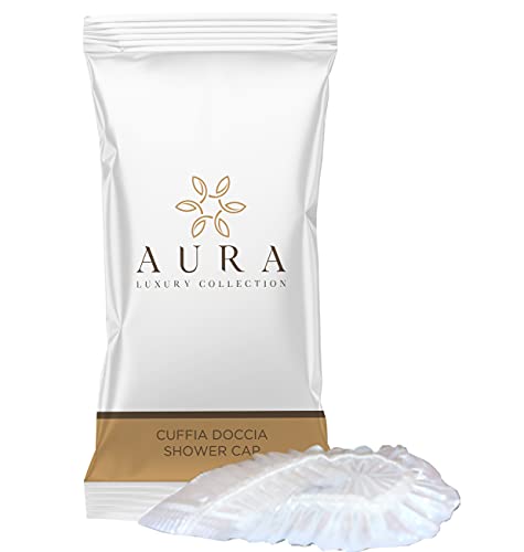 Aura Luxury Collection ® Cuffie monouso impermeabili per capelli da utilizzare sotto la doccia taglia unica con elastico
