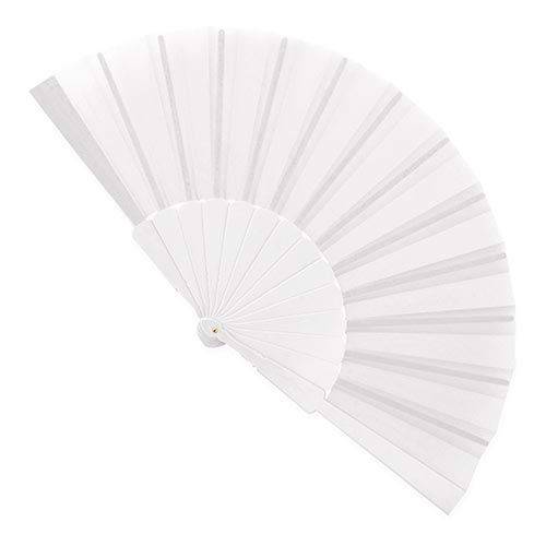 Abanicos para Bodas PVC y Tela de Color Blanco Abanicos para Invitadas Ceremonia Bodas, Bodas en Verano (35)
