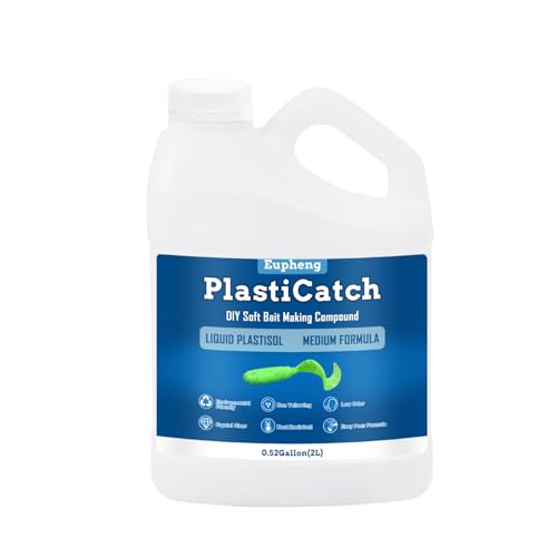Eupheng PlastiCatch Series Plastisol Fishing Lure Making Plastic Rubber Crystal Clear Low Odor Non Yellowing Medium Formula for DIY Fishing Lures