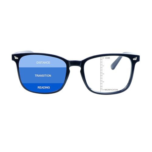 Image of Vintage Square Progressive Multifocal Presbyopic Glasses, Anti-Blue Light Glasses for Men Women Readers (+0.00 /+1.50 Magnification)