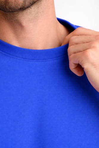 Image of Mens T Shirt Premium Cotton Slim Fit Crew Neck Short Sleeve Casual Basic Tee Soft Breathable Everyday Essential