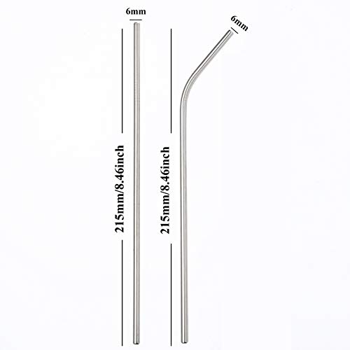Pitillos metálicos reutilizables 24 piezas 8.5" acero inoxidable miniatura 2