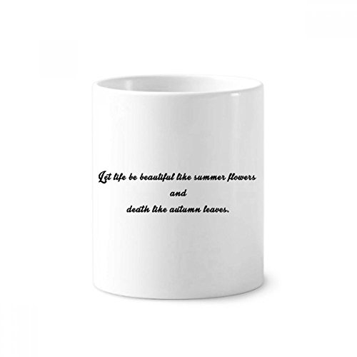Cadeau poésie citation life pour anniversaire tasse en céramique blanche et pot à stylo