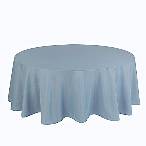 BalsaCircle 90 inch Dusty Blue Round Polyester Tablecloth Fabric Table Cover Linens for Wedding Party Banquet Reception Events Kitchen Dining