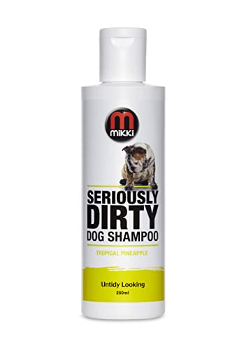 Mikki Seriously Dirty Dog Shampoo, Low Foaming Formula, Easy Rinse, with Aloe Vera, 250 ml, Tropical Pineapple Fragrance