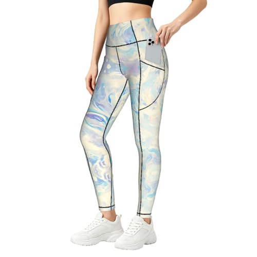 Leggings de entrenamiento para mujer iridiscentes elásticos deportivos