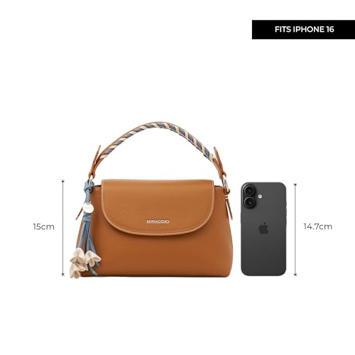 Image of Miraggio Summer Scoop Top Handle Satchel Handbags For Women With Adjustable & Detachable Crossbody Sling Strap | Handbag For Woman For Daily Use | Women Purse Handbag | Gift Items