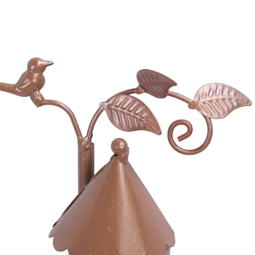 Casa de Passarinho de Metal de Ferro, Arte Exclusiva para Jardim de Pátio, Criando um Ambiente Acolh