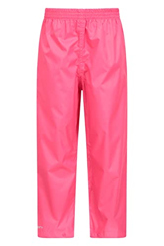 Mountain Warehouse Pakka wasserdichte Outdoor-Hose für Kinder - wasserdichte, ungefütterte Regenhose für Jungen und Mädchen, Überziehhose im Regen und Matschhose leuchtendes Pink 13 Jahre Cover