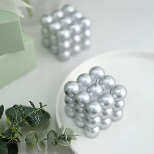 TABLECLOTHSFACTORY 2 Pack | Shiny Metallic Silver 2