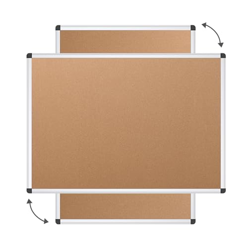image for VIZ-PRO Large Cork Bulletin Board, 96 X 48 Inches, Wall-Mounted Corkbo