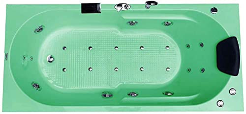 Image of MADONNA Divine 5.5 Feet Acrylic Bathtub with Whirlpool Massage, Bubble Bath, Back Massager and Filler System (Green)