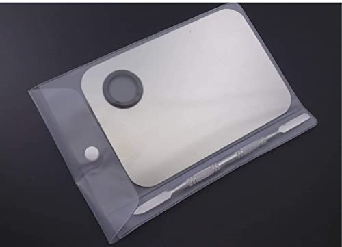 Kira Stainless Steel Professional Beauty Salon Color Cream Cosmetic Mixing Makeup Palette, Spatula Makeup Artist Nail Art Tool (square) - Image 2