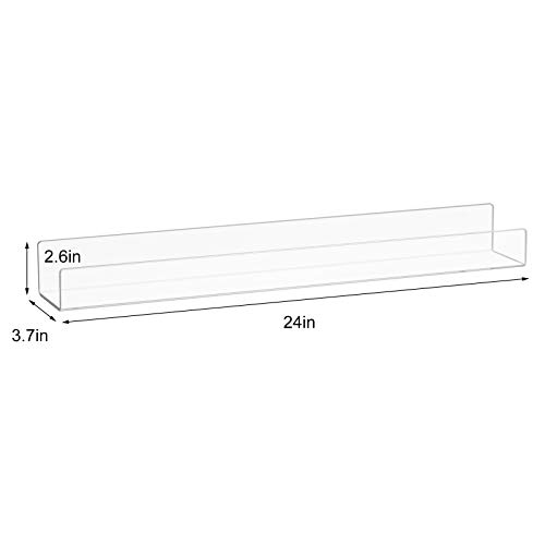 NIUBEE Acrylic Invisible Floating Bookshelf 24 inch,Kids