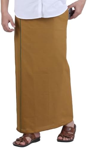 PRAKASAM COTTON Mens Black Colour Welcro Pocket Single dhoti//pocket mundu/single dhoti with pocket for mens