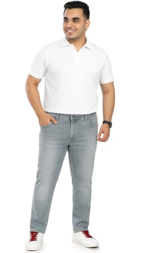 Image of Pluss Tribe - Plus Size Jeans for Men - Denim Jeans - Ideal for Casual, Office Available Sizes : 40 to 52