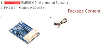 BME680 Environmental Sensor, Temperature/Humidity/Barometric Pressure/Gas Detection, Compatible with Arduino/Raspberry Pi/Raspberry Pi Pico/ESP32,etc. 3.3V/5V, I2C / SPI Interface