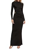 Fabric: bodycon maxi dress fabric is soft and elastic, perfectly embracing your curves while ensuring comfortable activities, charming and elegant, suitable for fall and winter activities Features: the long sleeve bodycon dresses with turtleneck show...