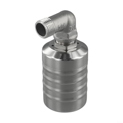 Nexbrill Válvula de bola flotante de 1/2 pulgada, cierre automático de nivel de agua, acero inoxidable 304, antioxidante, DN15, 0,8 MPa, compacta para torre de tanque de agua, resistente a altas