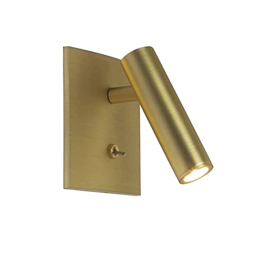 Lámpara de pared empotrada ajustable con LED, lámpara de pared con cableado fijo y interruptor, luz de lectura de pared cuadrada, luces de lectura enfocadas para la cama, luces de cabecera para dormi