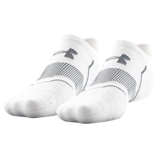 Golf Socks - Cushioned And Breathable Golf Socks | Golf Accessories Under Armour Standard Golf Elevated Performance No Show Tab Socks, 2-Pairs, White/White/Pitch Gray, Large