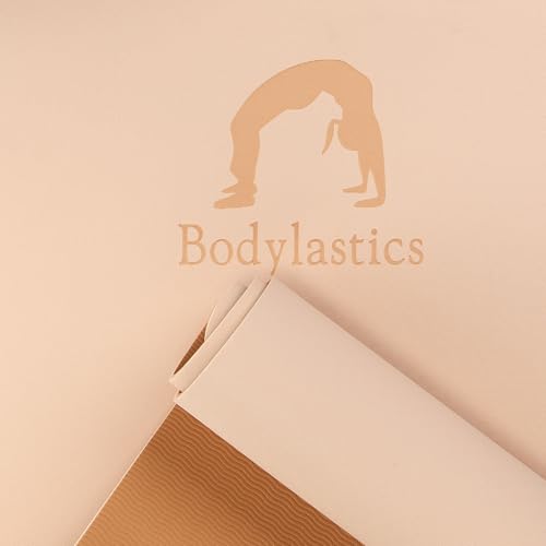 Image of Bodylastics Yoga Mat for Men and Women with Carry Bag TPE 6ft x 2ft x 6mm Large Size Anti Slip & Anti Tear Workout Mat