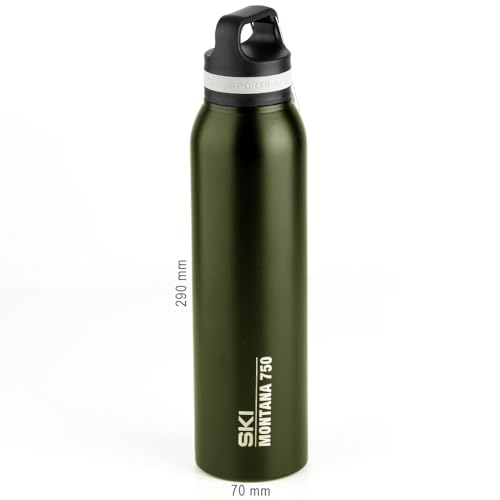 Image of SKI Montana Stainless Steel Vacuum Insulated Water Bottle, Thermos Flask Bottle, Sports Bottle- 750ML (Green)