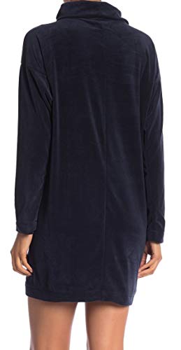 Max Studio Women's Velour Pull Over With Kangaroo Pocket, Dark Navy, Small #TOP1
