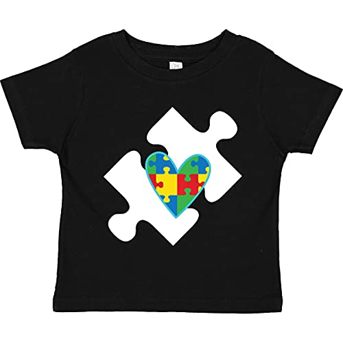 inktastic Autism Puzzle Piece Autistic Toddler T-Shirt 3T 0040 Black 28839