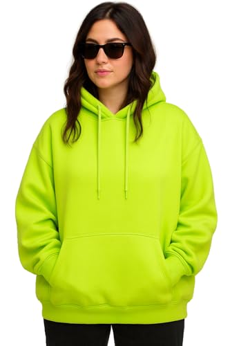 Image of RodZen Cotton Fleece Oversized /Loose Fit Hooded Sweatshirt Full Sleeves Solid Jumper Hoodie for Women /Girls