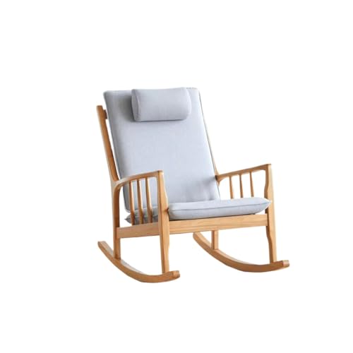 Silla de Oficina en casa Silla planeadora de madera maciza con almohada, mecedora for el hogar, silla de ocio tapizada extraíble, adecuada for sala de estar, dormitorio y balcón Sillas Modernas