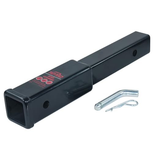 TOPTOW Trailer Hitch Extender 12-inch Extension Length Fits 2-inch Receiver 3500lbs 5/8 inch Hitch Pin and Clip Included