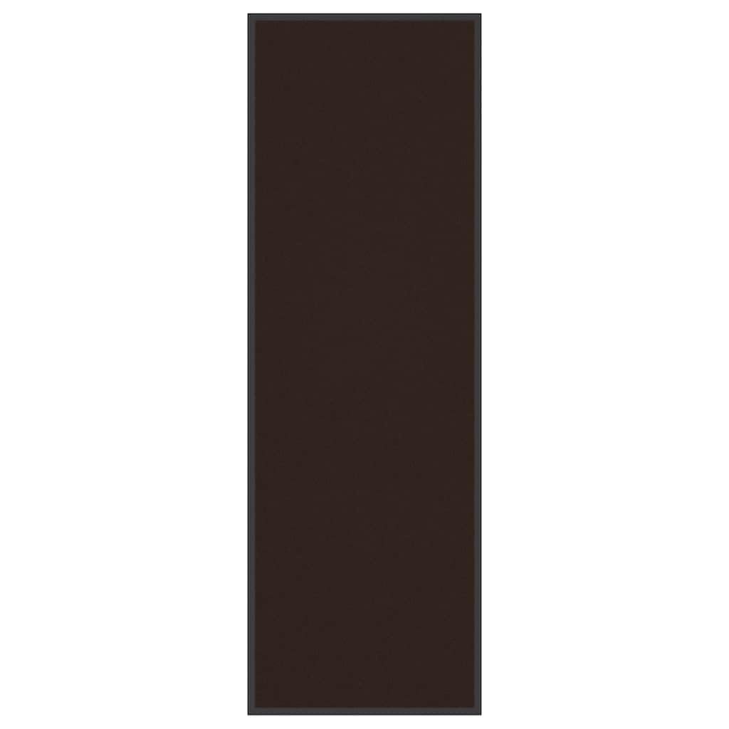 Felpudo marrón 60 x 180 cm, antideslizante, de polipropileno con parte trasera de PVC, alfombra de entrada resistente para pasillo, pasillo, terraza, interior y exterior
