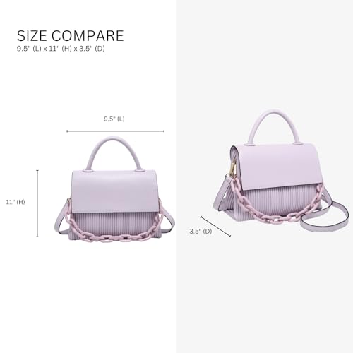 Anne Pleated Crossbody Bag for Women Vegan Leather Satchel Shoulder Purse Ladies Hobo Handbag3