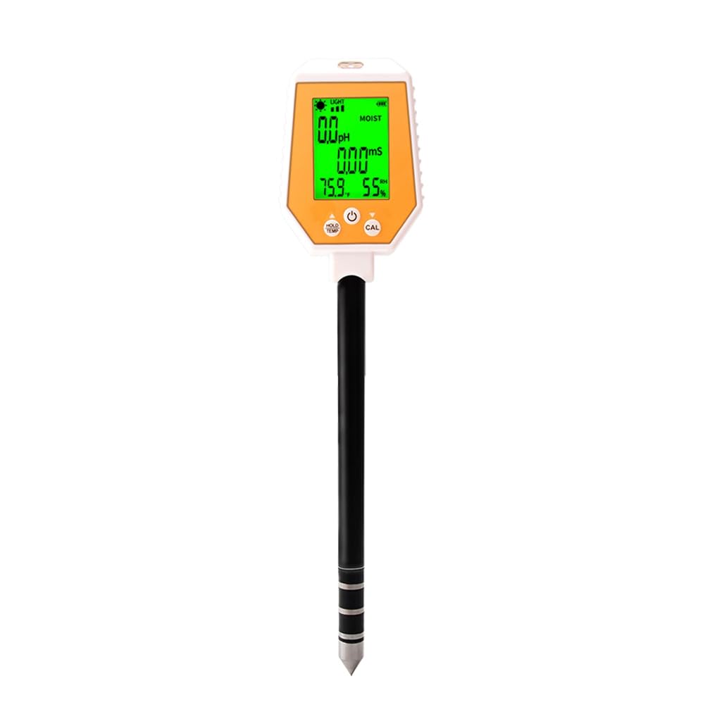 Tester gleby 6 w 1 PH/EC/wilgotność/światło słoneczne/wilgotność powietrza/temperatura PH-metr przewodności o wysokiej dokładności do ogrodnictwa i rolnictwa