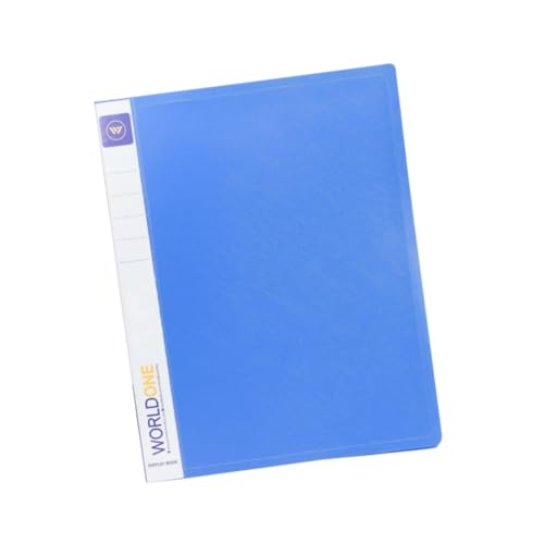 Image of Worldone A4 Size | Presentation Display Book File | Made of 1 mm Virgin PP Sheet | 60 Bound Top Loading Plastic Binder Sleeves | Ideal for Office, School & College | Blue (Pack of 1)