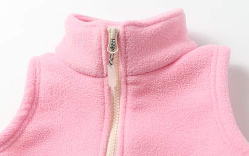 Image of LittleSpring Kids Fleece Vest with Fur Lined Zip Up Warm Thickening Winter Sleeveless Jacket