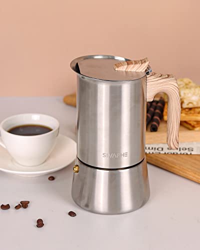 Sivaphe Stainless Steel Stovetop Espresso Coffee Maker, 6Cups Espresso Pot, 300Ml Moka Campaing Coffee Pot, Induction Italian Mocha Pot With Step-By-Step Instructions thumb #8