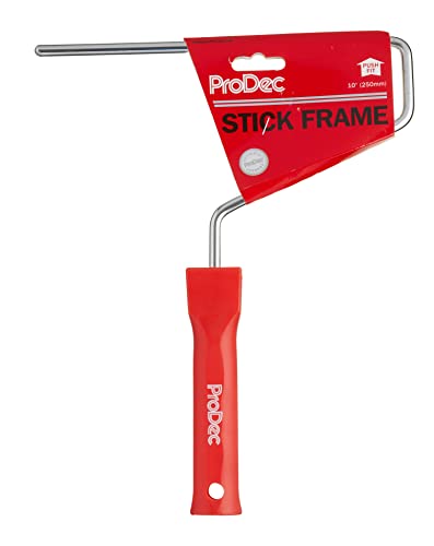 ProDec 250 mm Stielsystem in Handwerksqualität, professioneller Farbrollenrahmen für gepolsterte Rollen mit 8 mm verchromter Stange und Steckgriff für Verlängerungsstangen