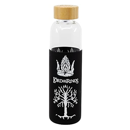 Stor BOTELLA DE CRISTAL CON FUNDA DE SILICONA 585 ML LORD OF THE RINGS BLACK FOREST YOUNG ADULT | Ya disponible en tu tienda friki favorita! En mundofriki.es!