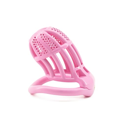 LuoyoupinSM用 ハニカムメッシュ 貞操具, 男性用, 内蔵暗錠付き, 下腹部拘束タイプ, 第2世代モデル, ブラック/ピンク/ホワイト (ピンク色, L)