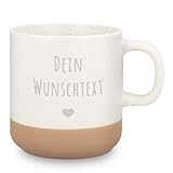 GRAVURZEILE Gravierte Steingut Tasse - Wunschtext - Personalisiert mit deinem...